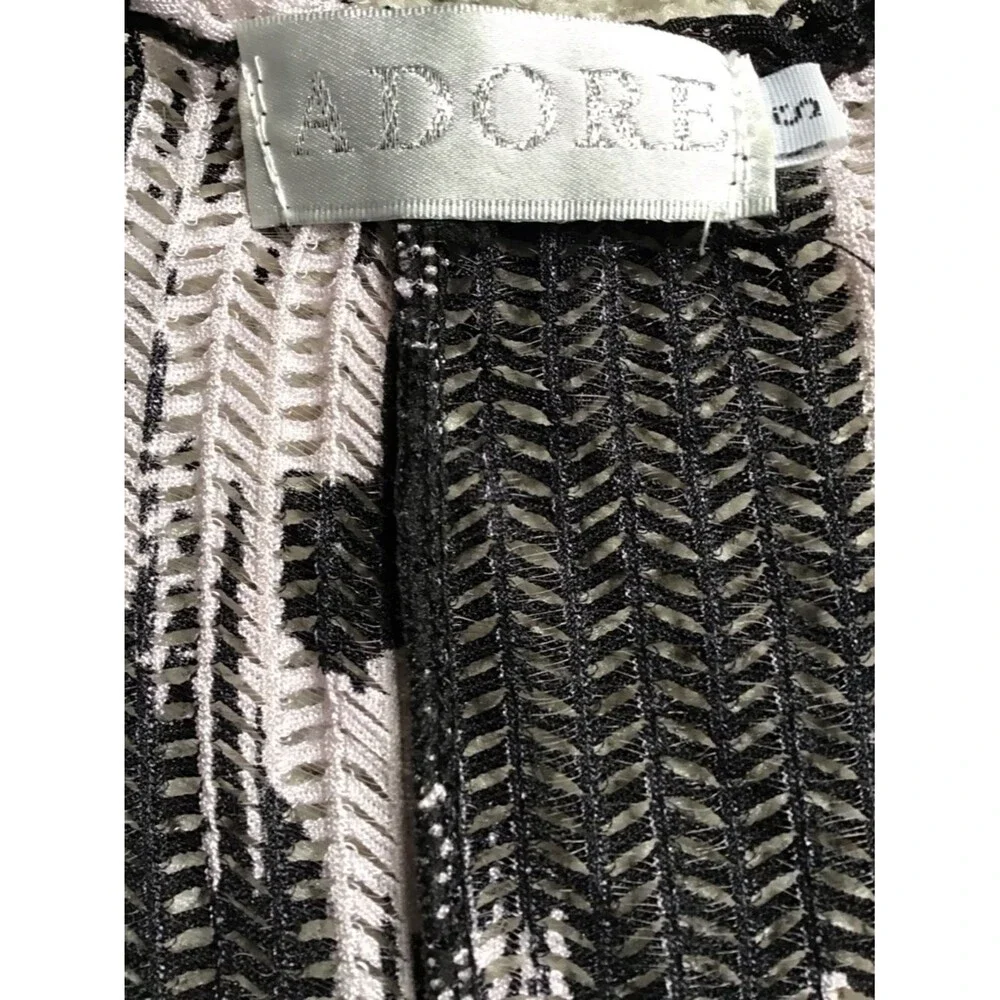 Adore Swim Cover Up Dress Small Black White Boho Beach Resort EUC Flowy